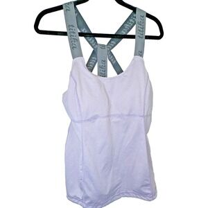 Titika Racerback Tank Top Lavender?Gray Straps Size 10 Activewear Shelf Bra